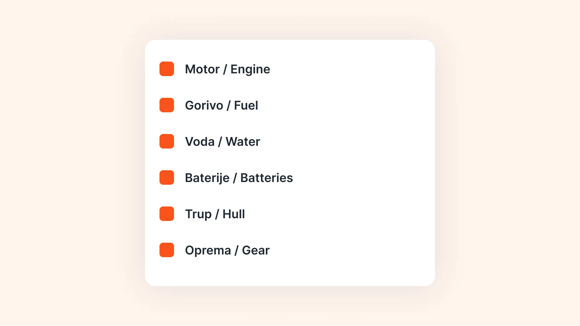 Six boat systems on one winterization checklist